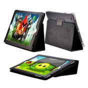 iPad 2 / Den Nye iPad 3 læder etui, sort iPad 2 / Den Nye iPad 3 læder etui, sort